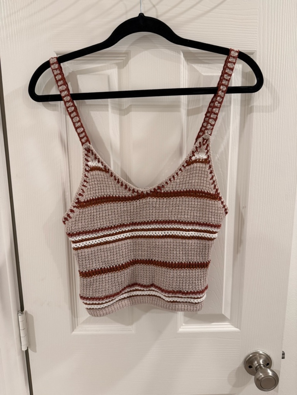 Cropped American Eagle Crochet Crop Tank Top, Size M